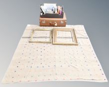 A vintage Antler luggage case containing a Canadian Red Cross blanket,