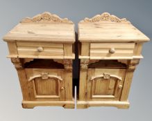 A pair of Victorian style bedside cabinets, fitted with a drawer.