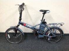 An Elife Natural 300 power assisted folding city bike, with battery and keys.