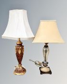 Two contemporary table lamps.