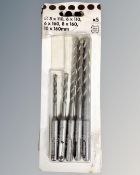 Four packs of five piece drill bits.
