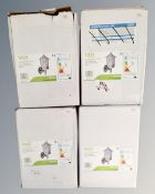 Four TP 24 LED wall lanterns, boxed.