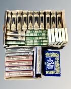 Two boxes containing Folio Society volumes, Charles Dickens books, Heron books etc.