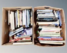 Three boxes of books relating to Yorkshire.