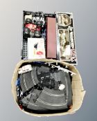 A crate containing remote controlled vehicles together with a further Salvation Gyro remote