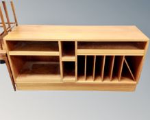 A teak effect entertainment unit.