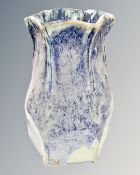 An S. Hollingsworth studio pottery hexagonal vase.