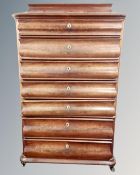 A 19th century Scandinavian mahogany chest of seven drawers.