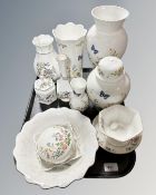 A tray containing 12 pieces of Aynsley cabinet china.