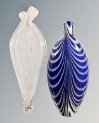 Two 19th century Nailsea flasks.