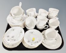 A tray containing a Lady Beth bone china tea service.