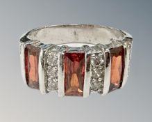 A silver gem-set dress ring, size O/P.