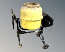 An electric cement mixer