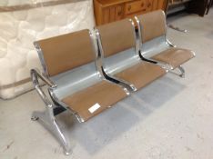 A three seater fixed reception bench
