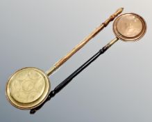 Two 19th century bed warming pans