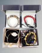 A designer bracelet to include Baroque pearl on yellow metal copper clad silver topcuff with secret