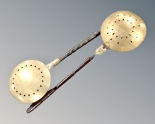 Two antique bed warming pans