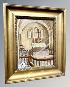 Continental school : An altar, oil on board,