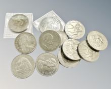 Eleven silver Jubilee and commemorative crowns etc.