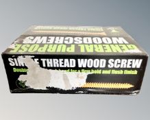 A box of 2400 single thread wood screws,