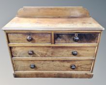 A Victorian mahogany four drawer chest