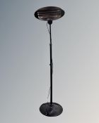 A free standing electric patio heater
