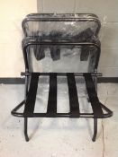 Three contemporary Bolero folding metal luggage stands