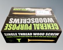 A box of 2400 single thread wood screws,