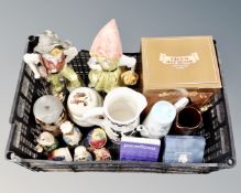 A box of assorted ceramics, St.