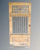 A rustic pine antique door, width 89.