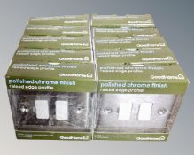 Ten Good Home polished chrome finished 13A fused connection unit switches, boxed.