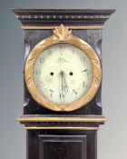 A Scandinavian painted longcase clock,