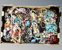 A box of assorted costume jewellery