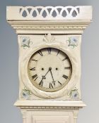 A Scandinavian painted longcase clock,