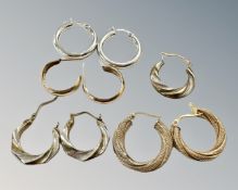 A pair of 9ct white gold earrings,