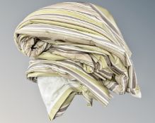 A pair of professionally made curtains in lined fabric, 15' 6 '' width x 7' 5'' drop.