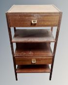 A pair of 20th century bedside tables fitted a drawer