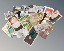 A quantity of ephemera including photos, football Christmas and Greetings cards,