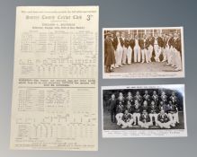 Cricket interest : England / Australia 1948 original Scorecard Edrich, Bradman, Compton, Lindwall,