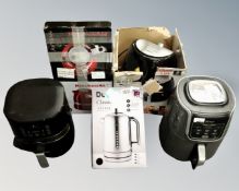 Three air fryers by Tower, Ninja and Cookes essential,