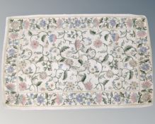 A Kashmir chain stitch rug 128cm by 83cm