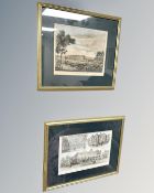 Two hand coloured prints depicting The London Hospital in 1753, each 24 cm x 17 cm.
