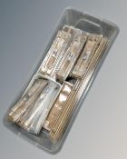 A box of a quantity of brushed nickel effect square bar handles (new)