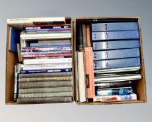 Two boxes of maritime books.