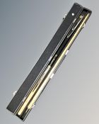A BCE Custom Ronnie O'Sullivan two-piece cue in case