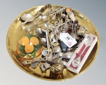 A 20'th Century German circular embosses brass charger 