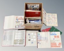 A box of stamps albums,
