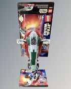 A Lego Star Wars Ultimate Collectors Series 75060 Slave I with mini-figures, box and instructions.