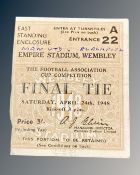 A 1948 FA Cup Final ticket Manchester United / Blackpool