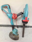 A Bosch Art 27 electric strimmer with lead together with a Bosch AHS-41 ACCU cordless hedge trimmer